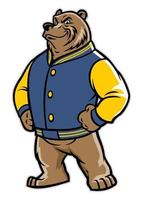 bear school mascot wear varsity jacket