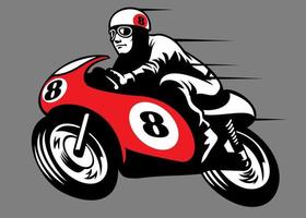 retro racing motorbike vector
