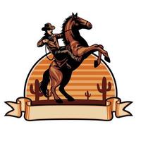 cowboy ride a horse vector