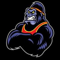 big sporty gorilla crossed arm vector