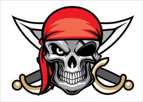 skull pirate head vector