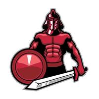 gladiator mascot sport logo style vector