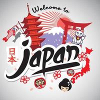 greeting series welcome to japan vector