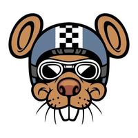 mouse head rider mascot vector