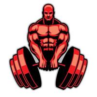muscle man bodybuilder vector
