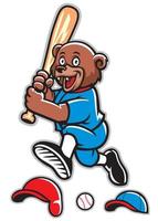 baseball bear mascot vector