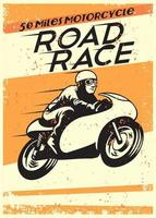 vintage motorcycle racing poster vector