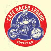 grunge style of cafe racer badge vector