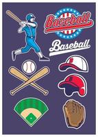 baseball set object collection vector