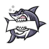 shark bite a blank sign vector