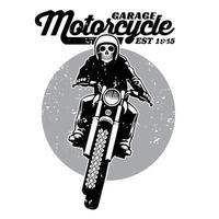 skull riding a motorcycle vector