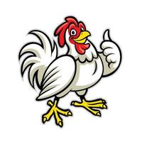 Chicken cartoon thumb up vector