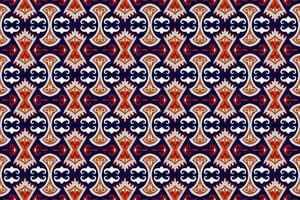 ikat étnico sin costura modelo decoración diseño. azteca tela alfombra boho mandalas textil fondo de pantalla. tribal nativo motivo adornos africano americano gente tradicional bordado vector antecedentes