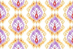 Ikat ethnic seamless pattern decoration design. Aztec fabric carpet boho mandalas textile wallpaper. Tribal native motif ornaments African American folk traditional embroidery vector background