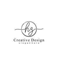 Initial HX handwriting logo with circle hand drawn template vector