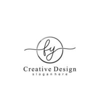 Initial FY handwriting logo with circle hand drawn template vector