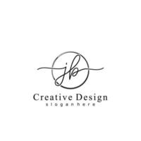 Initial JB handwriting logo with circle hand drawn template vector