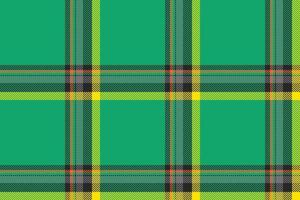 Plaid background, check seamless pattern in green. Vector fabric texture for textile print, wrapping paper, gift card or wallpaper.