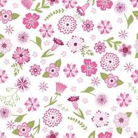 Seamless pink flowers pattern, pritn for clothes, fabric vector