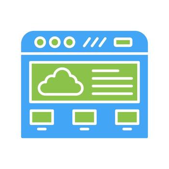 icono de vector de computación en la nube