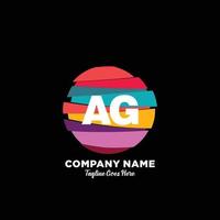 AG initial logo With Colorful template vector. vector