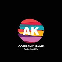 AK initial logo With Colorful template vector. vector