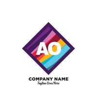 AO initial logo With Colorful template vector. vector