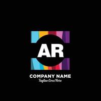 AR initial logo With Colorful template vector. vector