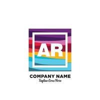 AR initial logo With Colorful template vector. vector