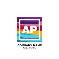 AP initial logo With Colorful template vector. vector