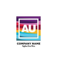 AU initial logo With Colorful template vector. vector