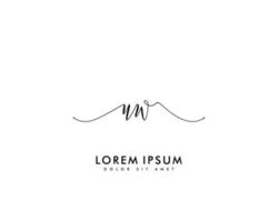 Initial letter UW Feminine logo beauty monogram and elegant logo design, handwriting logo of initial signature, wedding, fashion, floral and botanical with creative template vector