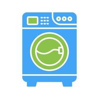 Wash machine icon on blue Royalty Free Vector Image