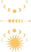 Symbolic sun. Vector doodle illustration. Isolated on white.