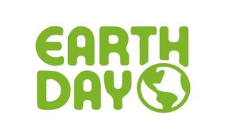 Earth day logo design with planet icon. Eco friendly design. vector