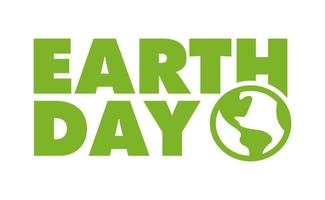 Earth day logo design with planet icon. Eco friendly design. vector