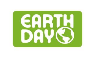 Earth day logo design with planet icon. Eco friendly design. vector