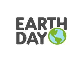 Earth day logo design with planet icon. Eco friendly design. vector