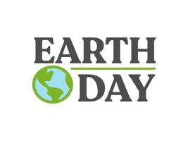 Earth day logo design with planet icon. Eco friendly design. vector