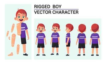 dibujos animados chico personaje conjunto para aparejo y animación vector ilustración