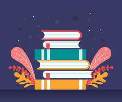 World book day - lot of books vector