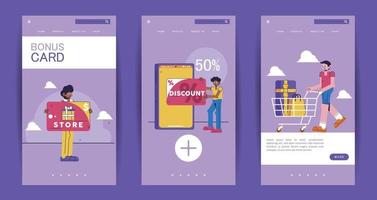 Shopping Illustration - Interface design set elements app banner vector