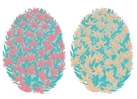 Easter egg in the form of a background of flowers. Spring mood in the form of a floral pattern. vector