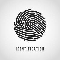 Circle Fingerprint icon design for application. Finger print flat scan. Vector illustration isolated on white background