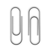 Realistic Paper clip attachment. Paperclip icon. Attach file business document. Vector illustration isolated on white background