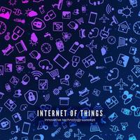 IOT concept. Internet of things color icons pattern. Vector illustration