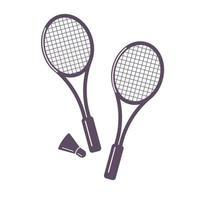 tennis rackets and shuttlecock vector