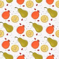 colorful stylized fruits pattern design vector