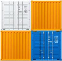 Realistic Detailed 3d Container Banner Background. Vector