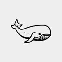 illustration of a cartoon whale vector